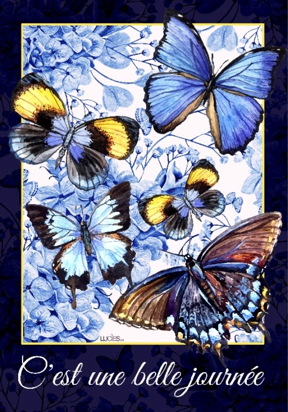 Drapeau - C'est une Belle Journée qui Papillonne 28'' x 40''