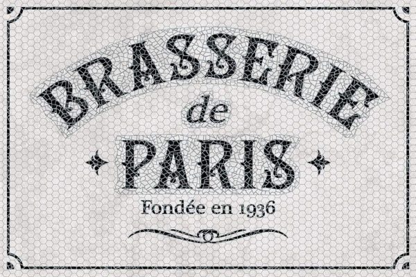 Tapis Rectangle 2' x 3' - Brasserie de Paris Carrelage Blanc Noir